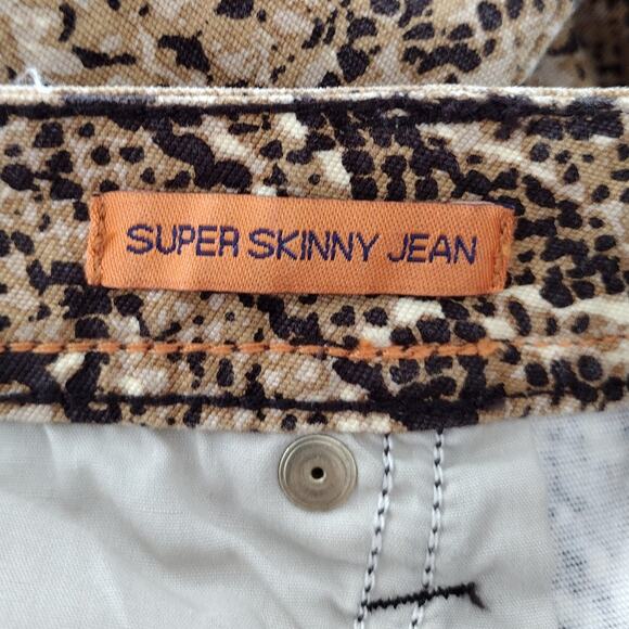 Tory Burch Snakeskin Python Print Super Skinny Jeans Women Size 26 35" TALL LONG - Picture 13 of 15